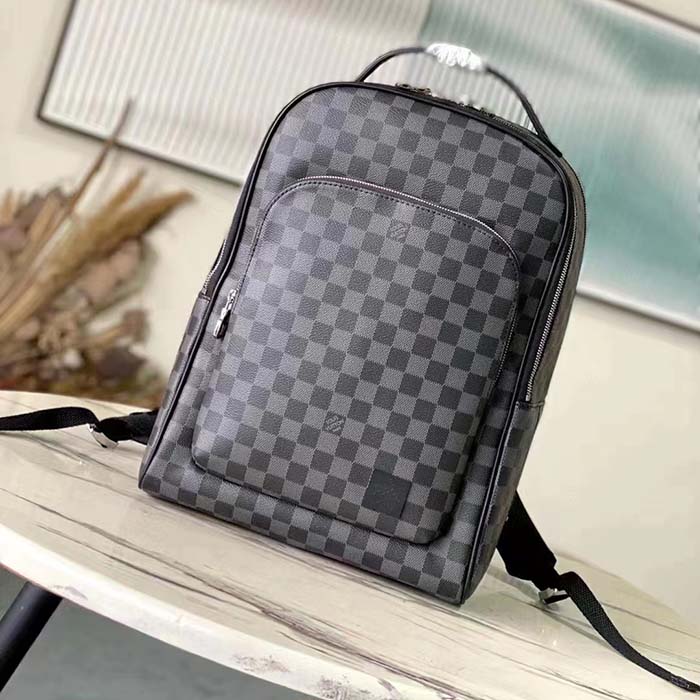 Louis Vuitton LV Unisex Avenue Backpack Damier Graphite Coated Canvas Cowhide-Leather