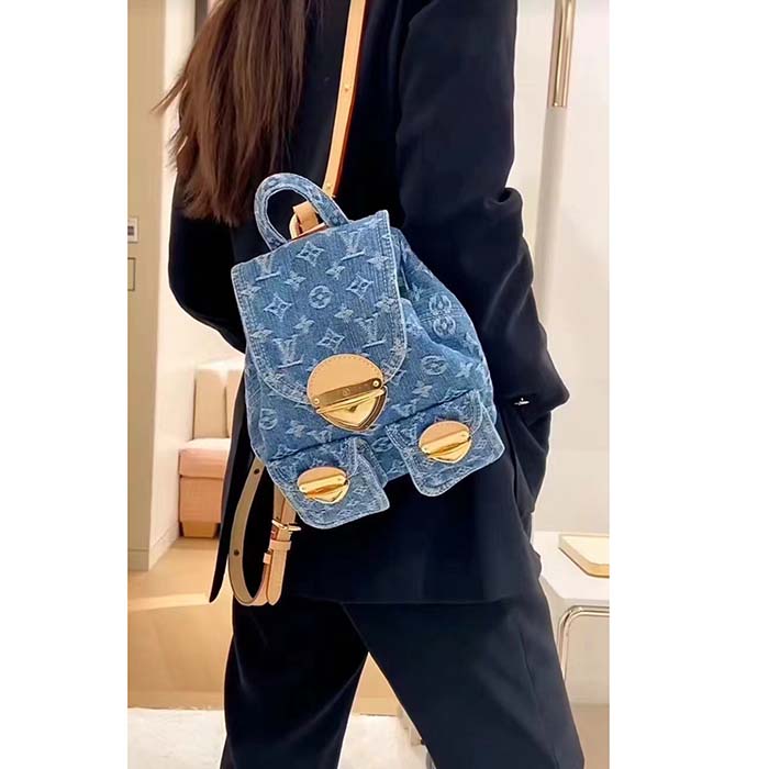 Louis Vuitton LV Unisex Venice Denim Blue GOTS Certified Cotton Monogram Denim Canvas