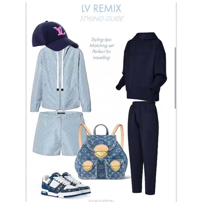 Louis Vuitton LV Unisex Venice Denim Blue GOTS Certified Cotton Monogram Denim Canvas