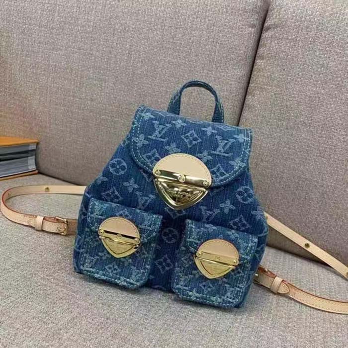 Louis Vuitton LV Unisex Venice Denim Blue GOTS Certified Cotton Monogram Denim Canvas