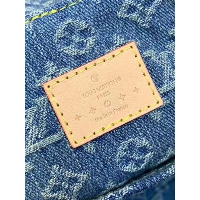 Louis Vuitton LV Unisex Venice Denim Blue GOTS Certified Cotton Monogram Denim Canvas