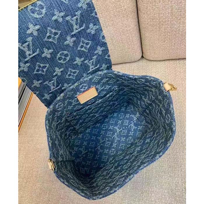 Louis Vuitton LV Unisex Venice Denim Blue GOTS Certified Cotton Monogram Denim Canvas
