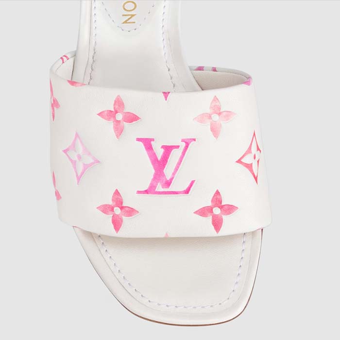 Louis Vuitton LV Women Revival Mule Pink Monogram-Debossed Lamb Leather 9.5 CM Heel