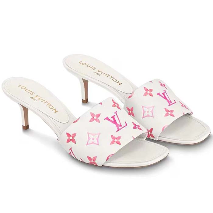 Louis Vuitton LV Women Revival Mule Pink Monogram-Debossed Lamb Leather 9.5 CM Heel