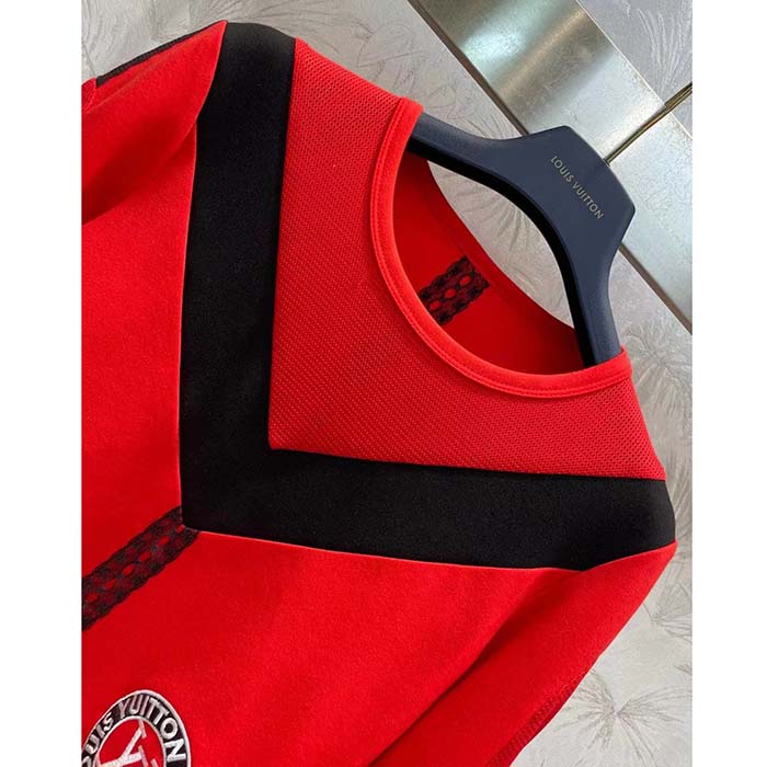 Louis Vuitton LV Women Sporty Mesh Accent Dress Bright Red Black Regular Fit