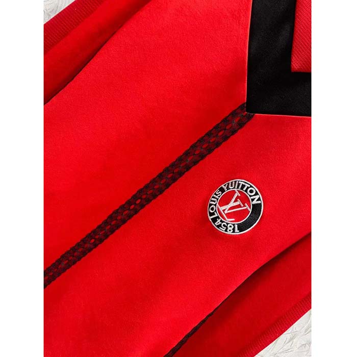 Louis Vuitton LV Women Sporty Mesh Accent Dress Bright Red Black Regular Fit