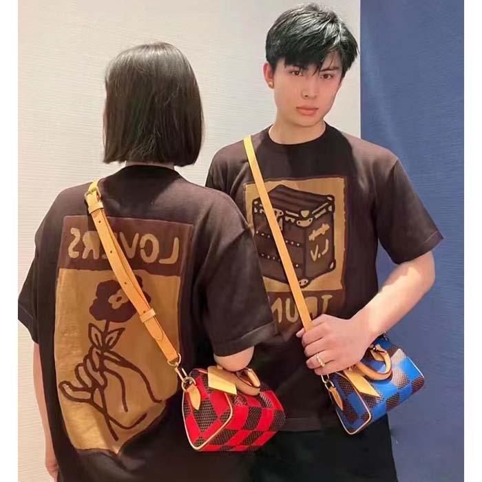 Louis Vuitton Men LV Short-Sleeved Cotton Intarsia Crewneck Staple Fit Ribbed Collar Compact Knit