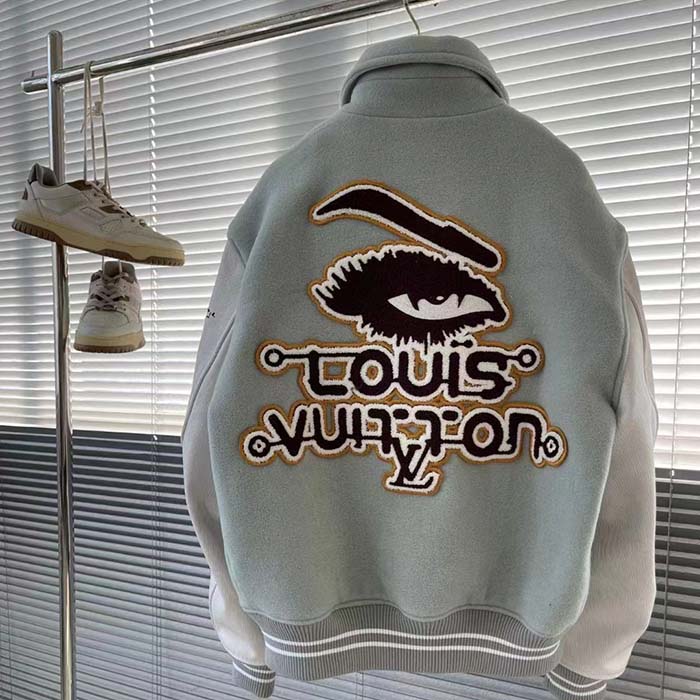 Louis Vuitton Women LV Varsity Leather Blouson Cropped Fit Epi Leather Sleeves Shirt Collar Cotton Wool