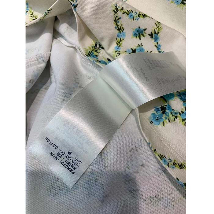 Louis Vuitton Men LV Floral Monogram T-Shirt Cotton White Regular Fit