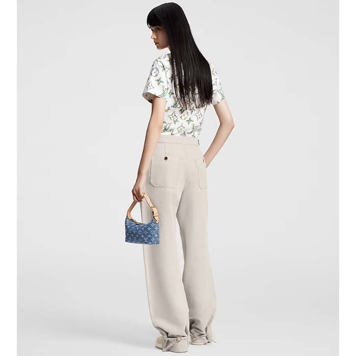Louis Vuitton Women LV Floral Monogram T-Shirt Cotton White Regular Fit