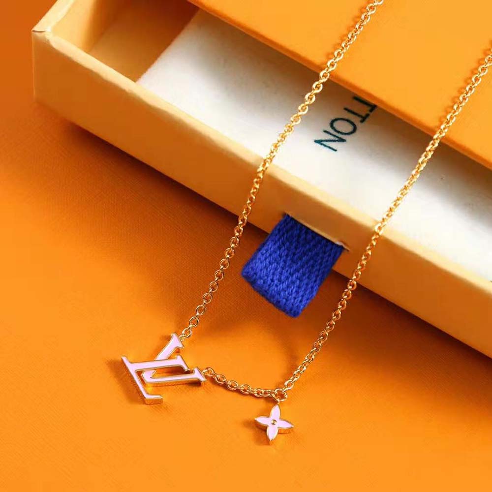 Louis Vuitton Women LV Iconic Enamel Necklace-Pink
