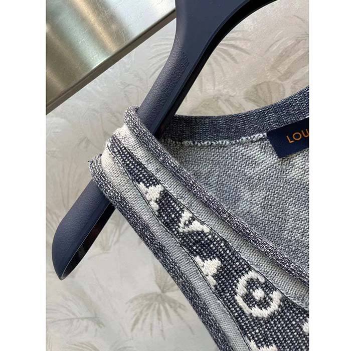 Louis Vuitton Men LV Monogram Jacquard Tank Top Wool Cotton Grey Blue Regular Fit