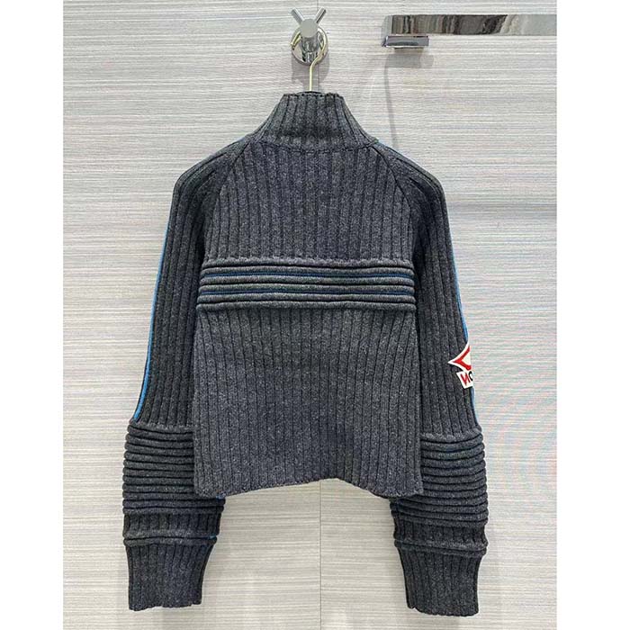 Louis Vuitton Men LV SKI Contrast Accent Cropped Pullover Wool Yack Coal
