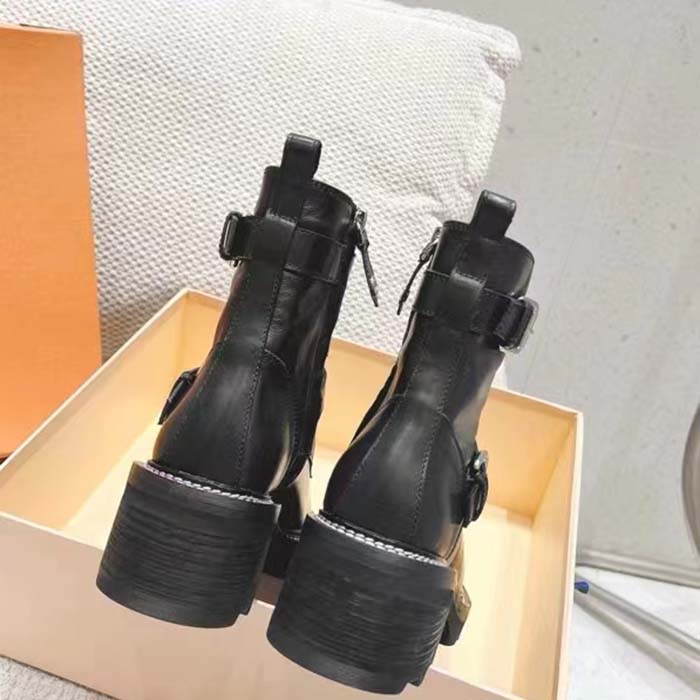 Louis Vuitton Women Shoes LV Beaubourg Ankle Boot Black Calf Leather Micro Outsole