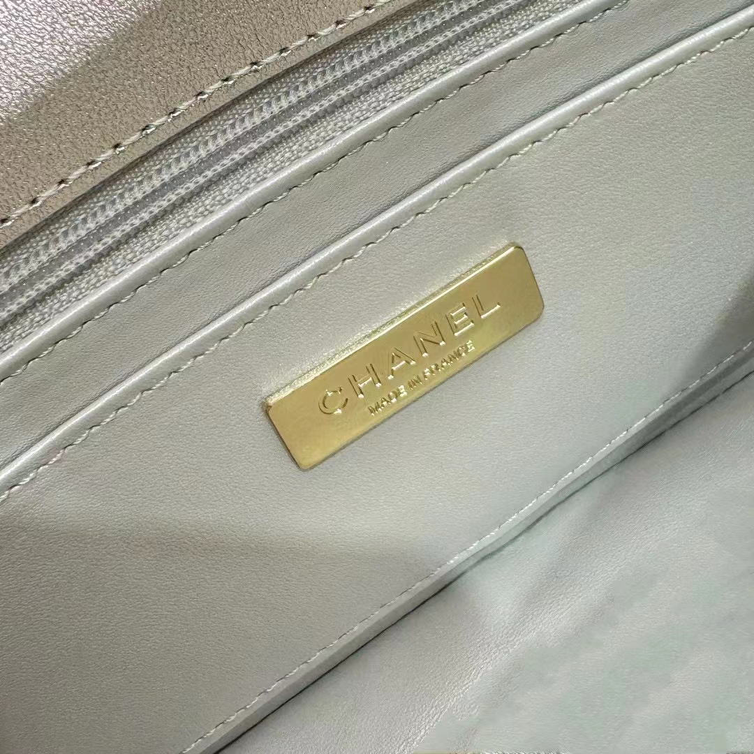 Chanel Women CC 22 Mini Flap Bag Star Coin Purse Mirror Metallic Calfskin Gold