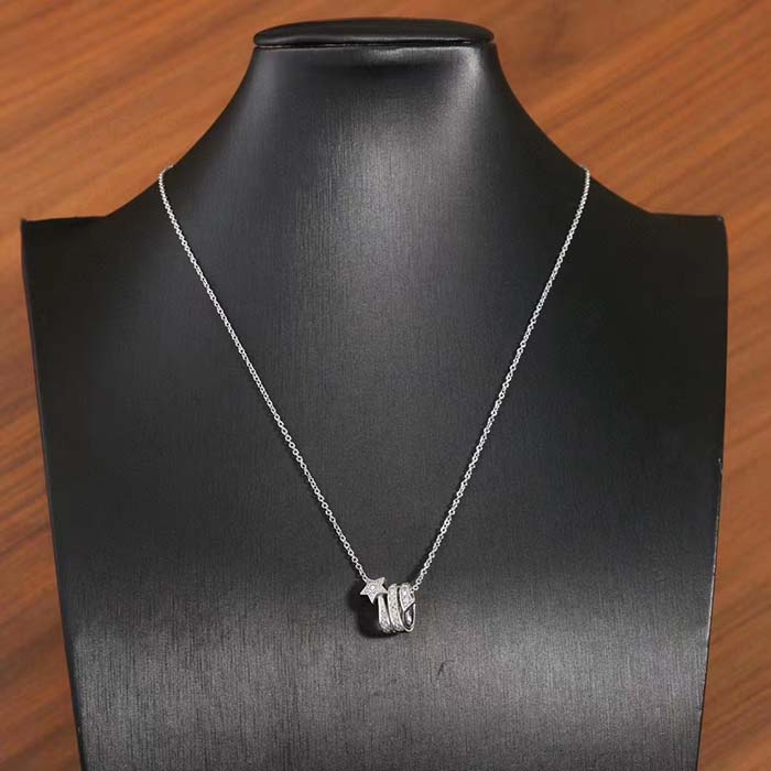 Chanel Women CC Étoile Filante Necklace 18K White Gold Diamonds