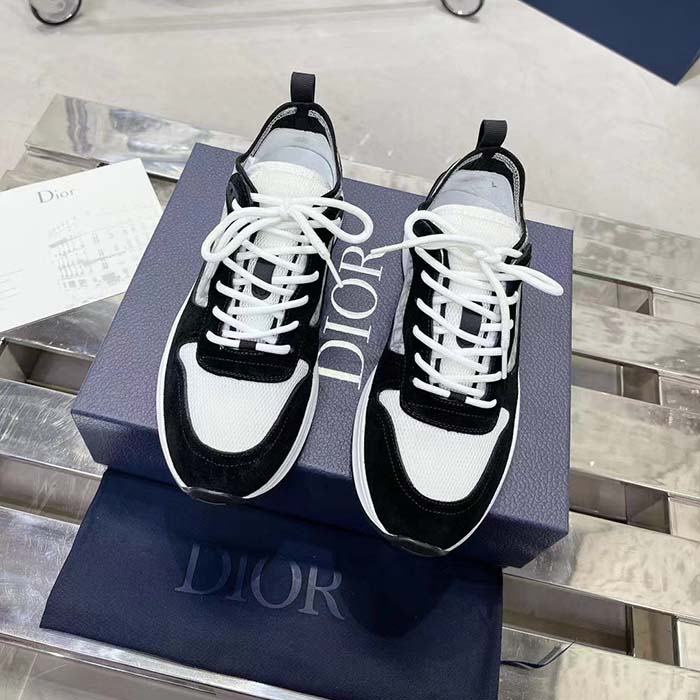 Dior Unisex B25 Runner Sneaker Black Suede White Technical Mesh Black Oblique Canvas Reference: 3SN259YUH_H960