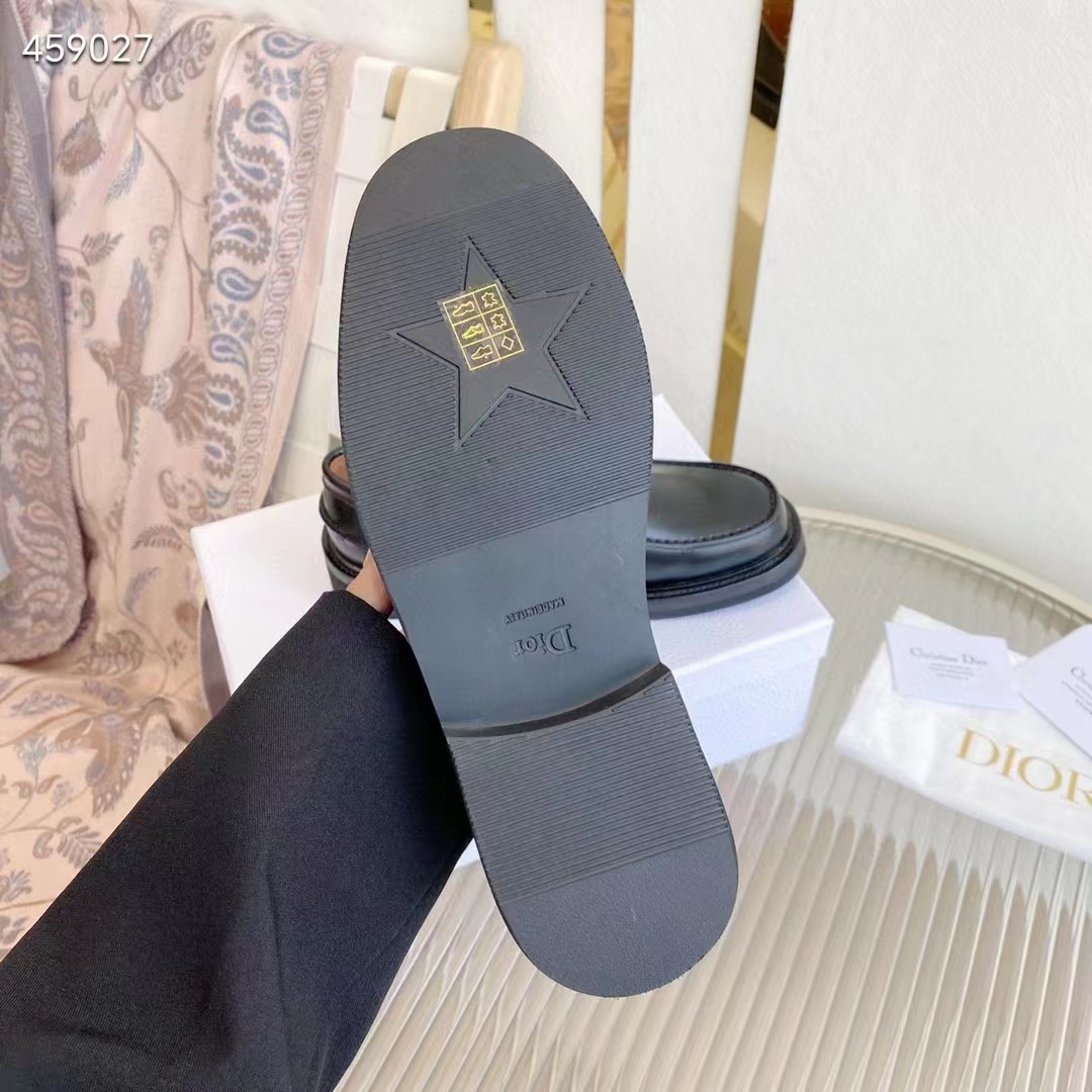 Dior Unisex CD Dior Boy Loafer Black Brushed Calfskin Christian Dior Paris Signature