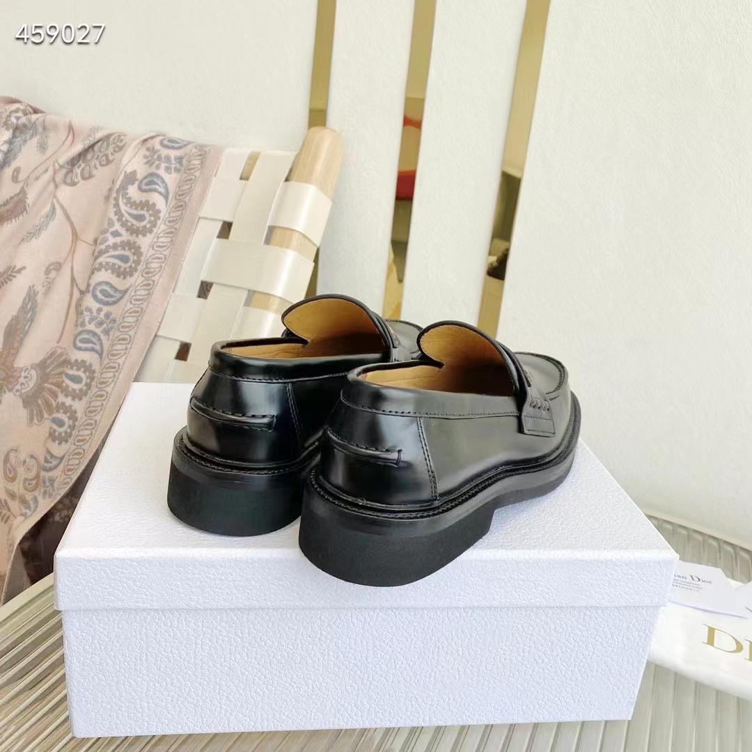 Dior Unisex CD Dior Boy Loafer Black Brushed Calfskin Christian Dior Paris Signature