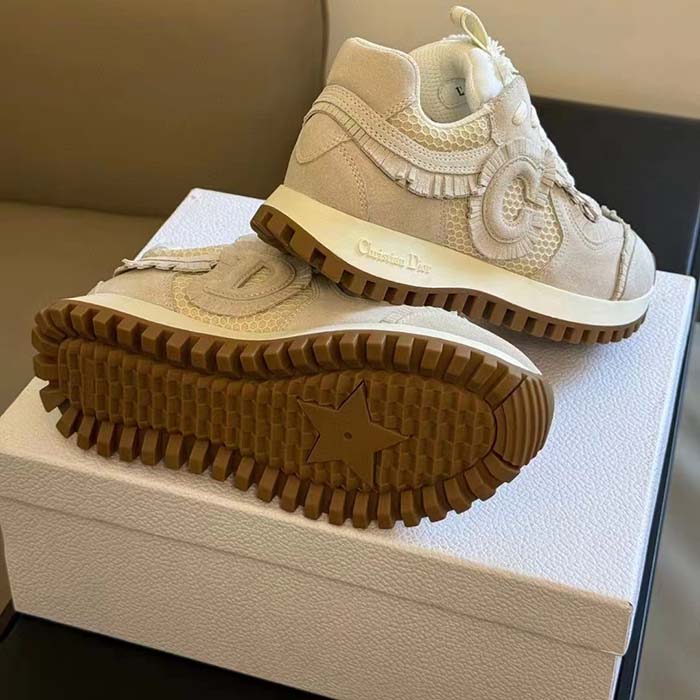 Dior Unisex C’est Dior Sneaker Ecru Suede Calfskin Mesh Reference: KCK403SUH_S03W