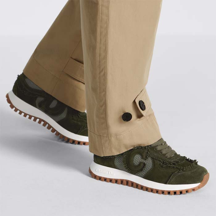Dior Unisex C’est Dior Sneaker Khaki Suede Calfskin Mesh Reference: KCK403SUH_S23H