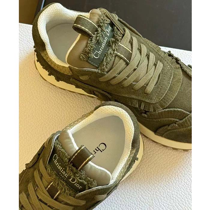 Dior Unisex C’est Dior Sneaker Khaki Suede Calfskin Mesh Reference: KCK403SUH_S23H