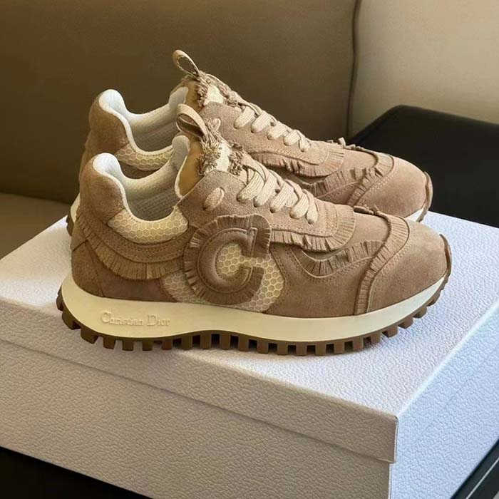 Dior Unisex C’est Dior Sneaker Nude Suede Calfskin Mesh Reference: KCK403SUH_S18U