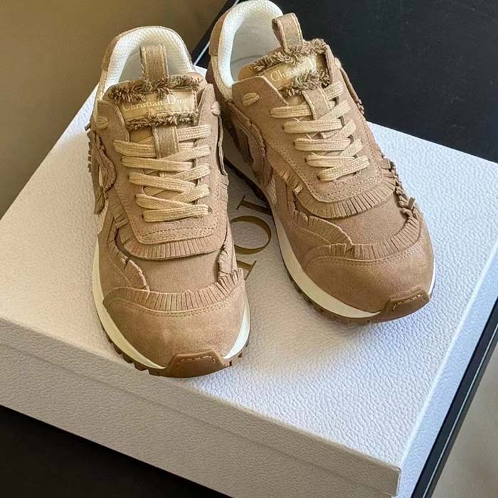 Dior Unisex C’est Dior Sneaker Nude Suede Calfskin Mesh Reference: KCK403SUH_S18U
