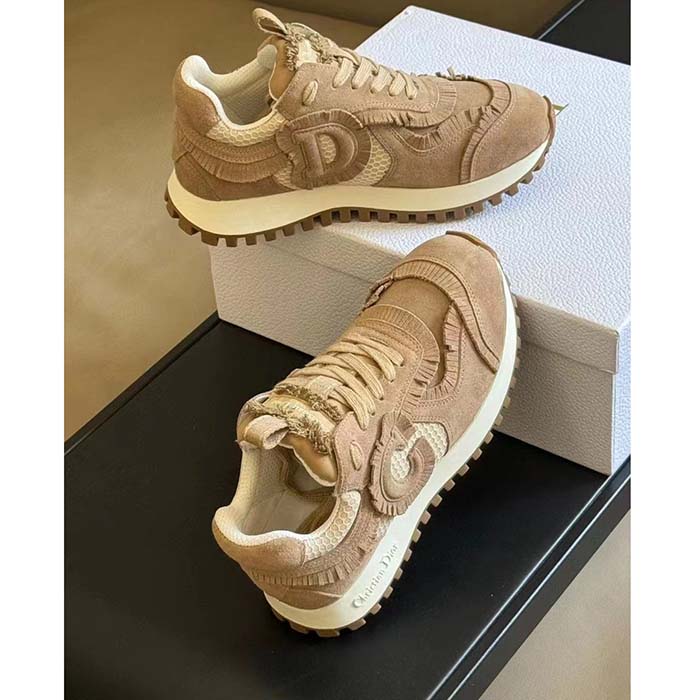 Dior Unisex C’est Dior Sneaker Nude Suede Calfskin Mesh Reference: KCK403SUH_S18U
