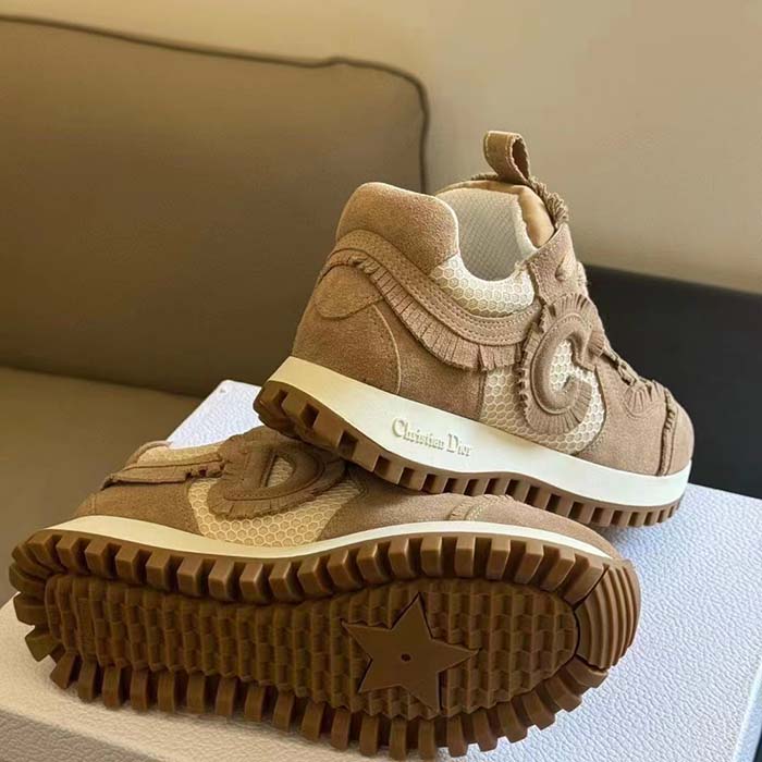 Dior Unisex C’est Dior Sneaker Nude Suede Calfskin Mesh Reference: KCK403SUH_S18U