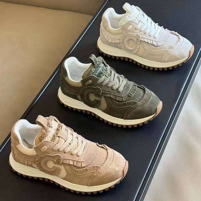 Dior Unisex C’est Dior Sneaker Nude Suede Calfskin Mesh Reference: KCK403SUH_S18U
