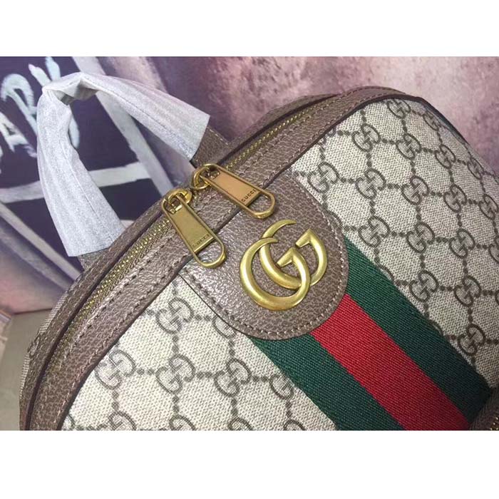 Gucci Unisex Ophidia GG Backpack Beige Ebony GG Supreme Canvas Double G Style ‎779901 FABYY 9744