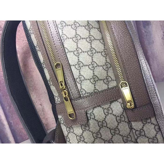 Gucci Unisex Ophidia GG Backpack Beige Ebony GG Supreme Canvas Double G Style ‎779901 FABYY 9744