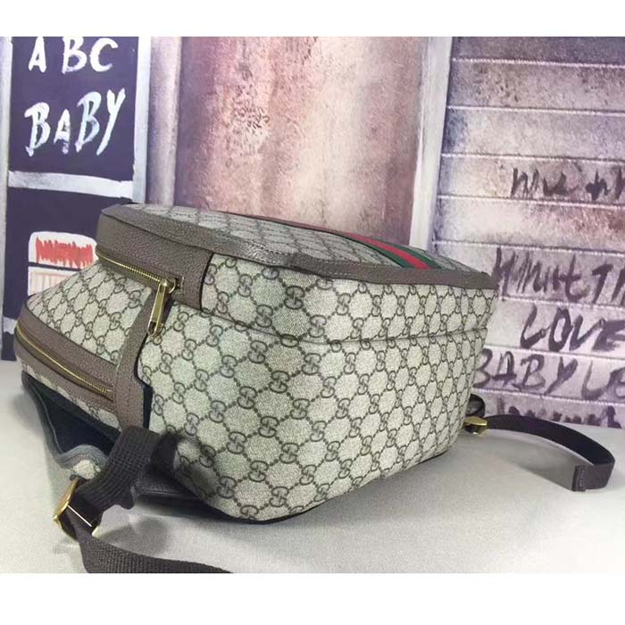 Gucci Unisex Ophidia GG Backpack Beige Ebony GG Supreme Canvas Double G Style ‎779901 FABYY 9744