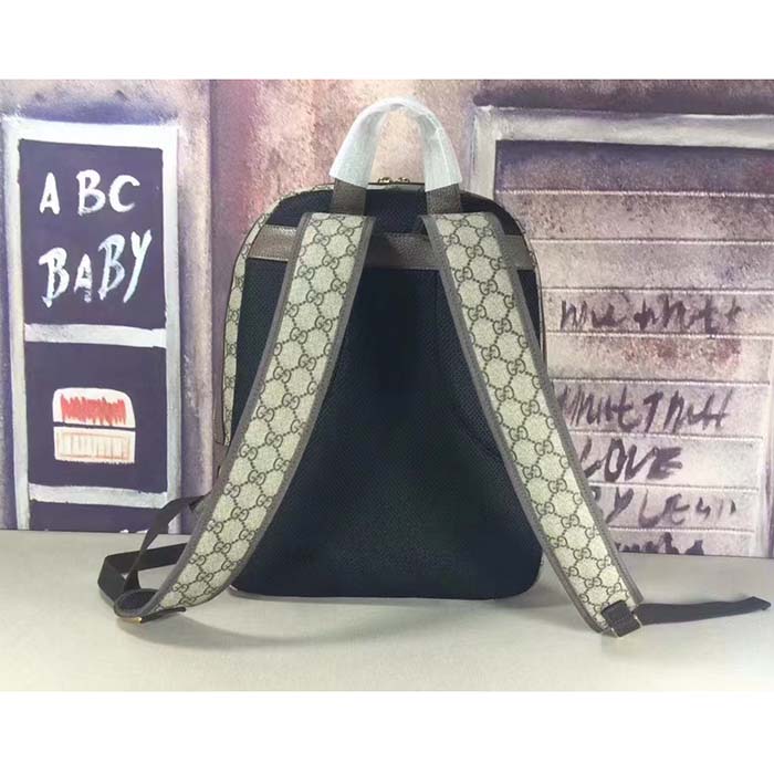 Gucci Unisex Ophidia GG Backpack Beige Ebony GG Supreme Canvas Double G Style ‎779901 FABYY 9744