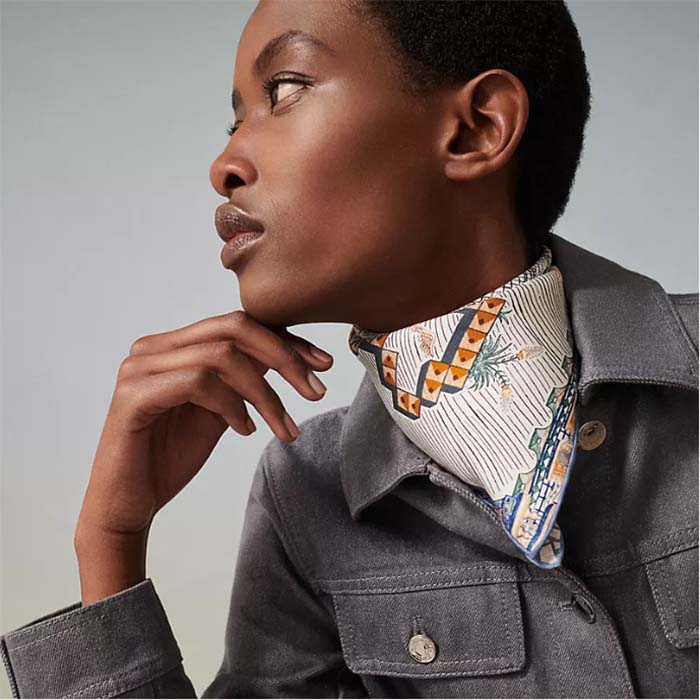 Hermes Women Super Silk Quest Detail Scarf 45 Twill