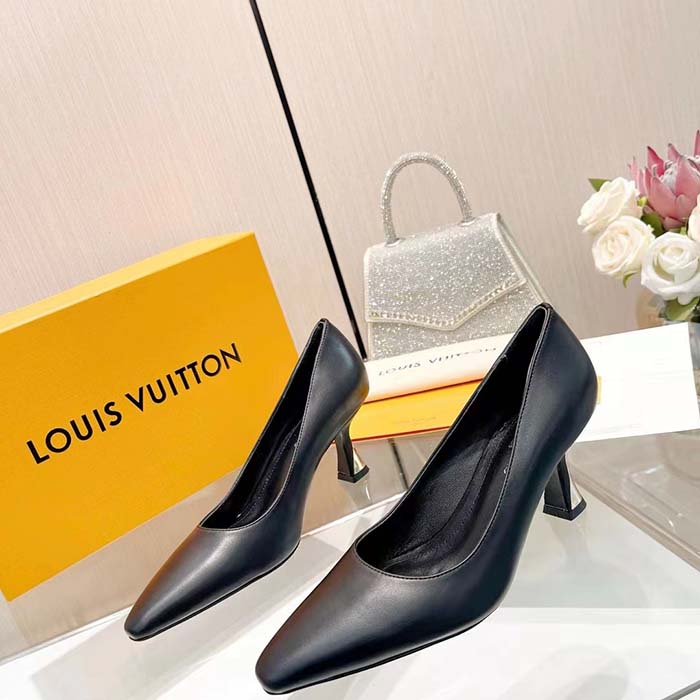 Louis Vuitton LV Women Sparkle Pump Black Calf Leather Elasticized 6.5 Cm Heel
