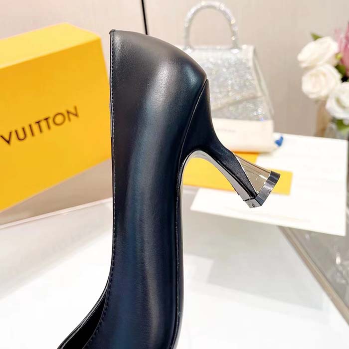 Louis Vuitton LV Women Sparkle Pump Black Calf Leather Elasticized 6.5 Cm Heel