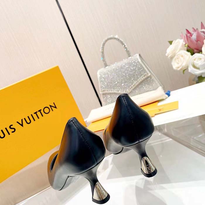 Louis Vuitton LV Women Sparkle Pump Black Calf Leather Elasticized 6.5 Cm Heel