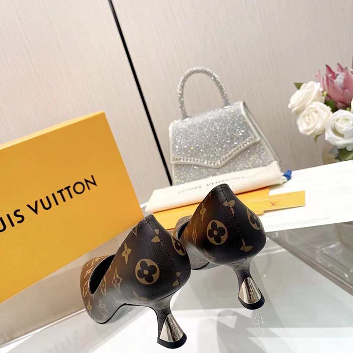 Louis Vuitton LV Women Sparkle Pump Brown Monogram Flower Canvas Elasticized 6.5 Cm Heel
