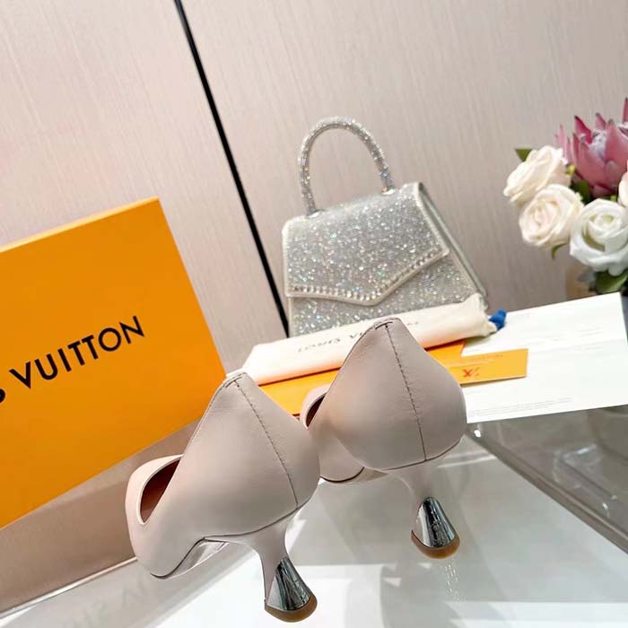 Louis Vuitton LV Women Sparkle Pump Beige Calf Leather Elasticized 6.5 Cm Heel