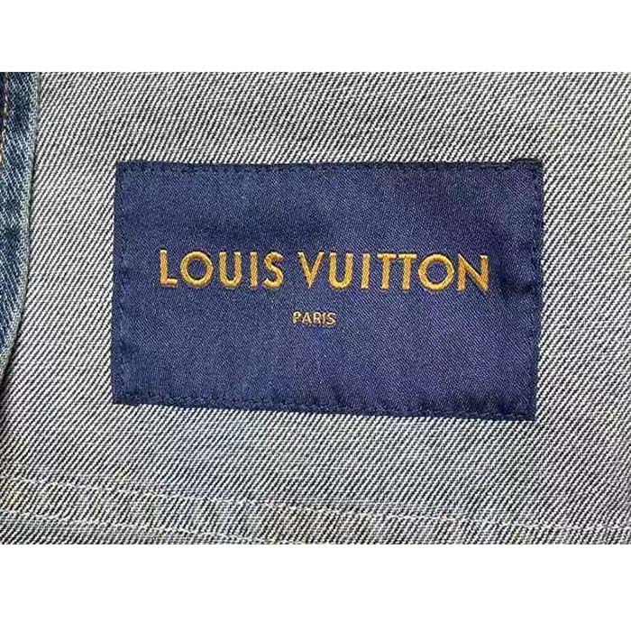 Louis Vuitton Men LV Workwear Denim Jacket Regular Fit Monogram Indigo Cotton 1ABJ7A