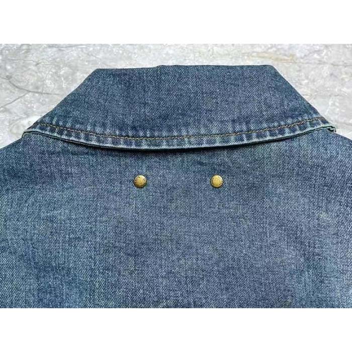 Louis Vuitton Men LV Workwear Denim Jacket Regular Fit Monogram Indigo Cotton 1ABJ7A