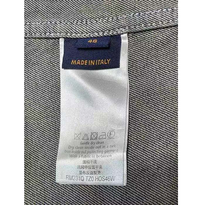 Louis Vuitton Men LV Workwear Denim Jacket Regular Fit Monogram Indigo Cotton 1ABJ7A