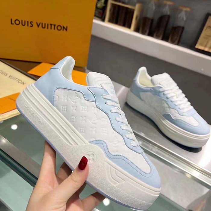 Louis Vuitton Unisex LV Groovy Platform Sneaker Blue Monogram Calf Leather 1ACL28