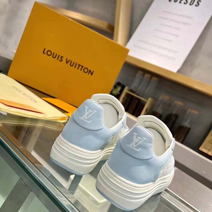 Louis Vuitton Unisex LV Groovy Platform Sneaker Blue Monogram Calf Leather 1ACL28