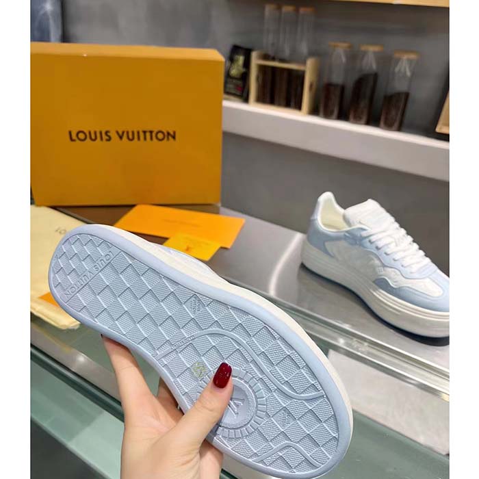 Louis Vuitton Unisex LV Groovy Platform Sneaker Blue Monogram Calf Leather 1ACL28