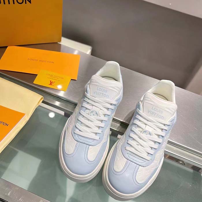 Louis Vuitton Unisex LV Groovy Platform Sneaker Blue Monogram Calf Leather 1ACL28