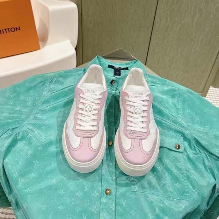 Louis Vuitton Unisex LV Groovy Platform Sneaker Pink Monogram Calf Leather 1ACL1S