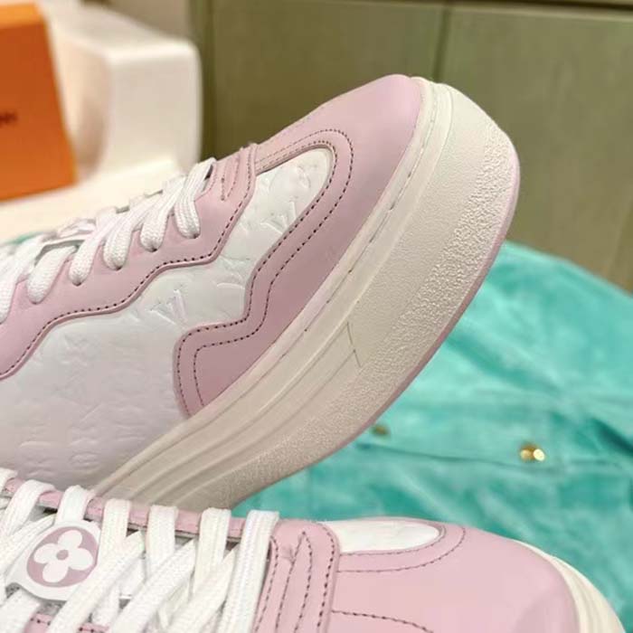 Louis Vuitton Unisex LV Groovy Platform Sneaker Pink Monogram Calf Leather 1ACL1S